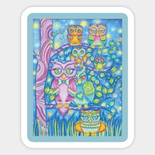 Ornamental owls Sticker